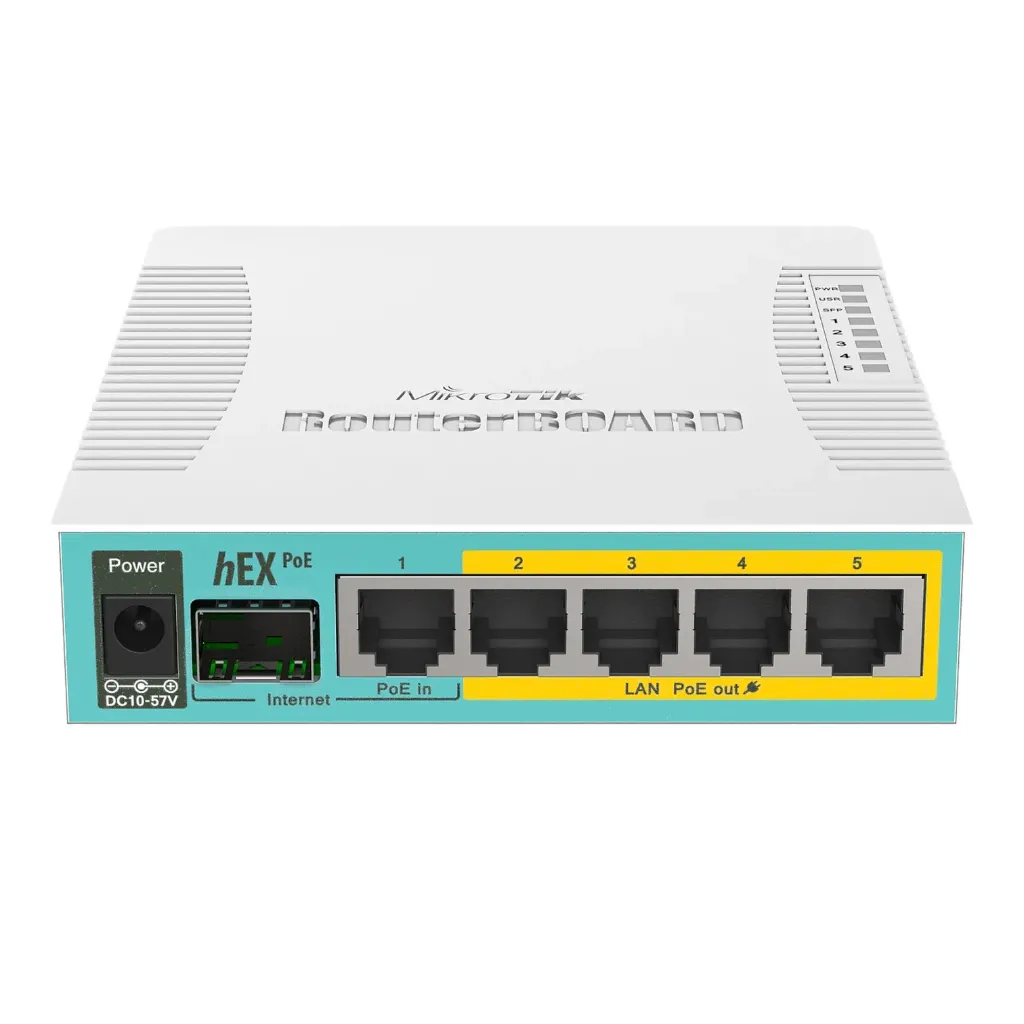 [021580] [RB960PGS] Mikrotik - (hEX PoE) Routerboard 5 Puertos Gigabit Ethernet PoE 802.3at 1 Puerto USB