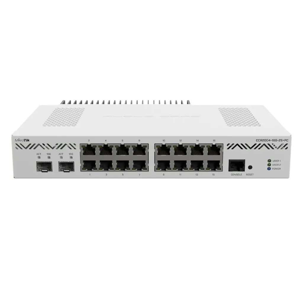 [CCR2004-16G-2S+PC] Mikrotik - Cloud Core Router 2004-16G-2S+PC con Enfriamiento Pasivo