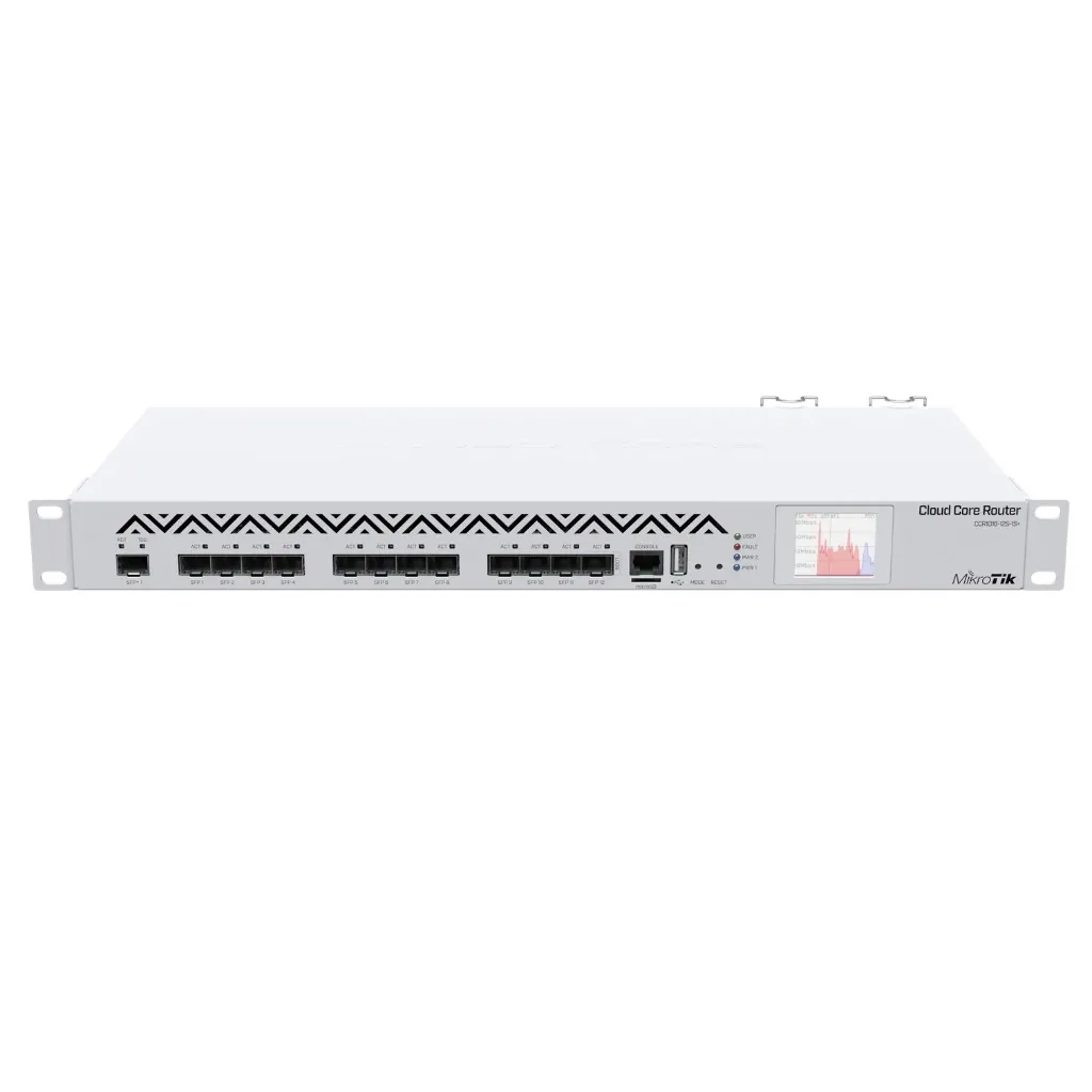 [021589] [CCR1016-12S-1S+] Mikrotik - (CCR1016-12S-1S+) Cloud Core Router 12 Puertos SFP 1 SFP+ 10G con Fuente Redundante