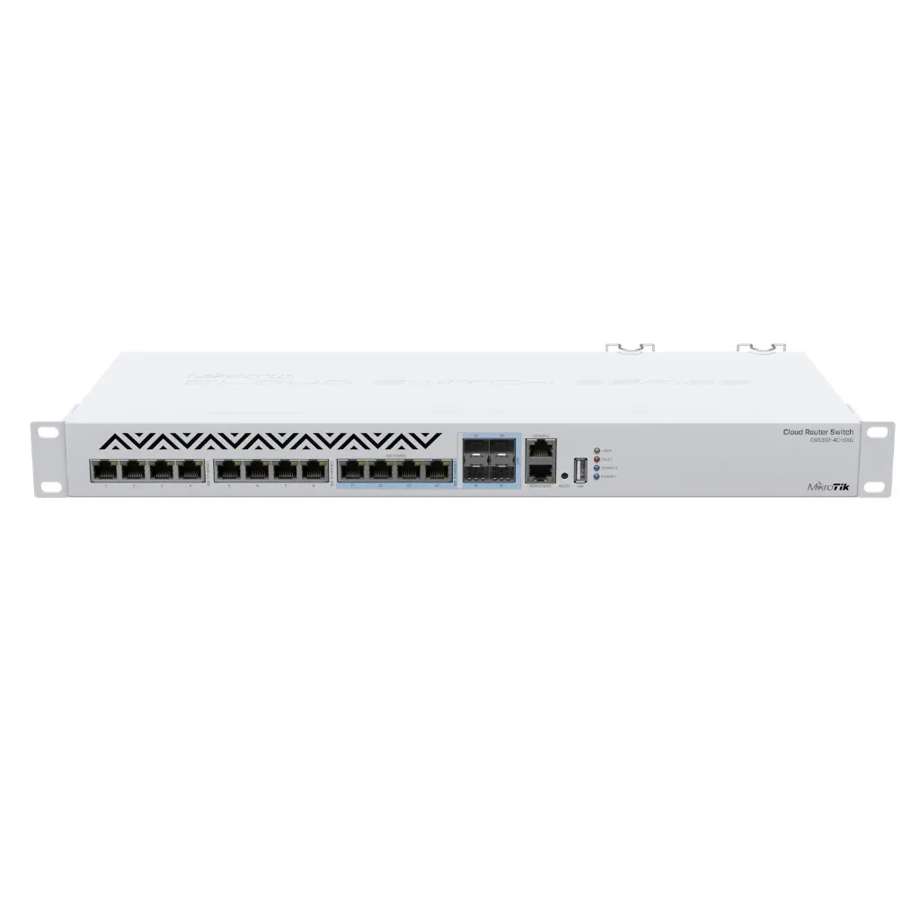 [021595] [CRS312-4C+8XG-RM] Mikrotik - Cloud Router Switch 8 Puertos 10G RJ45 4 Compartidos RJ45/SFP+ (RouterOS v7 / SwitchOS)