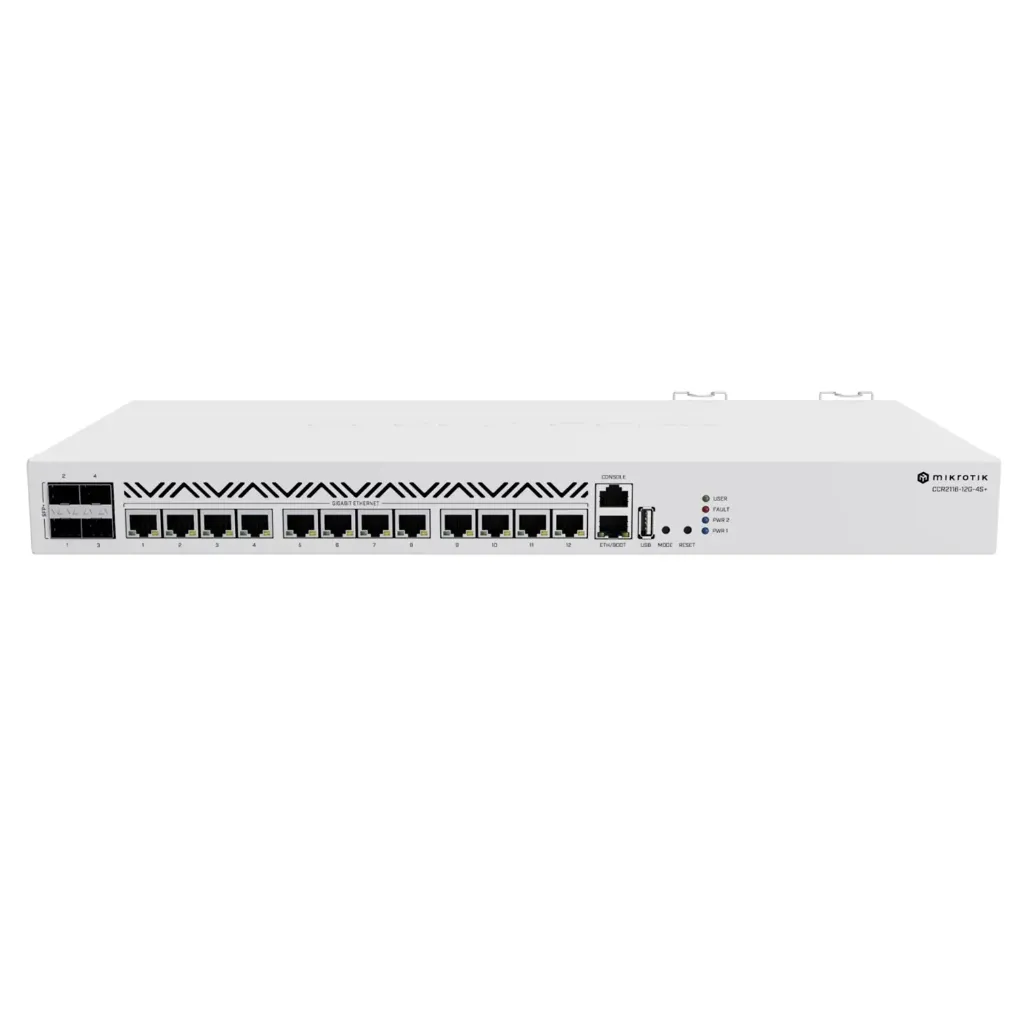 [CCR2116-12G-4S+] Mikrotik - Cloud Core Router 16 Nucleos ARM 12 Puertos Gigabit 4 SFP+ 10G