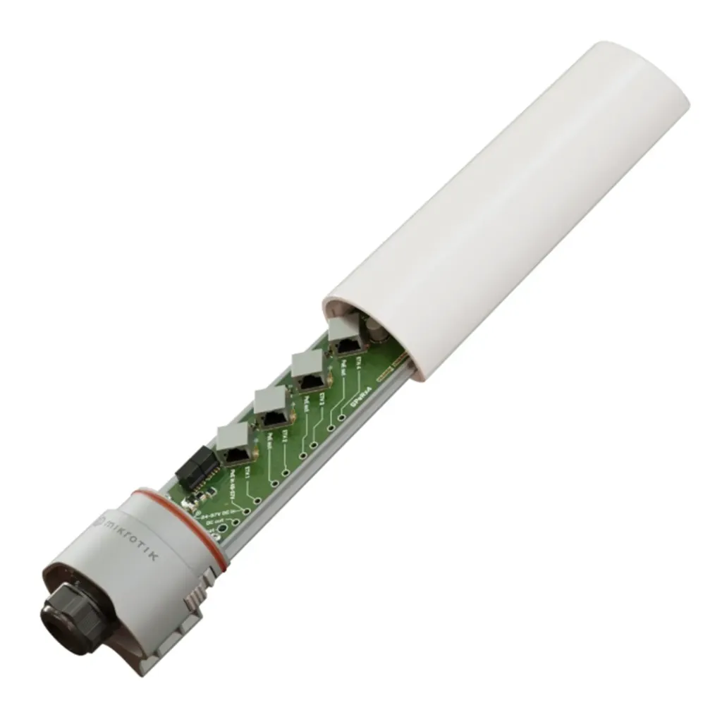 [022008] [GPER14i] Mikrotik - (GPeRx4) Extensor PoE Administrable SwOS para Exterior 3 Puertos de Salida af/at / PoE IN 90 Watts Puertos Aislados
