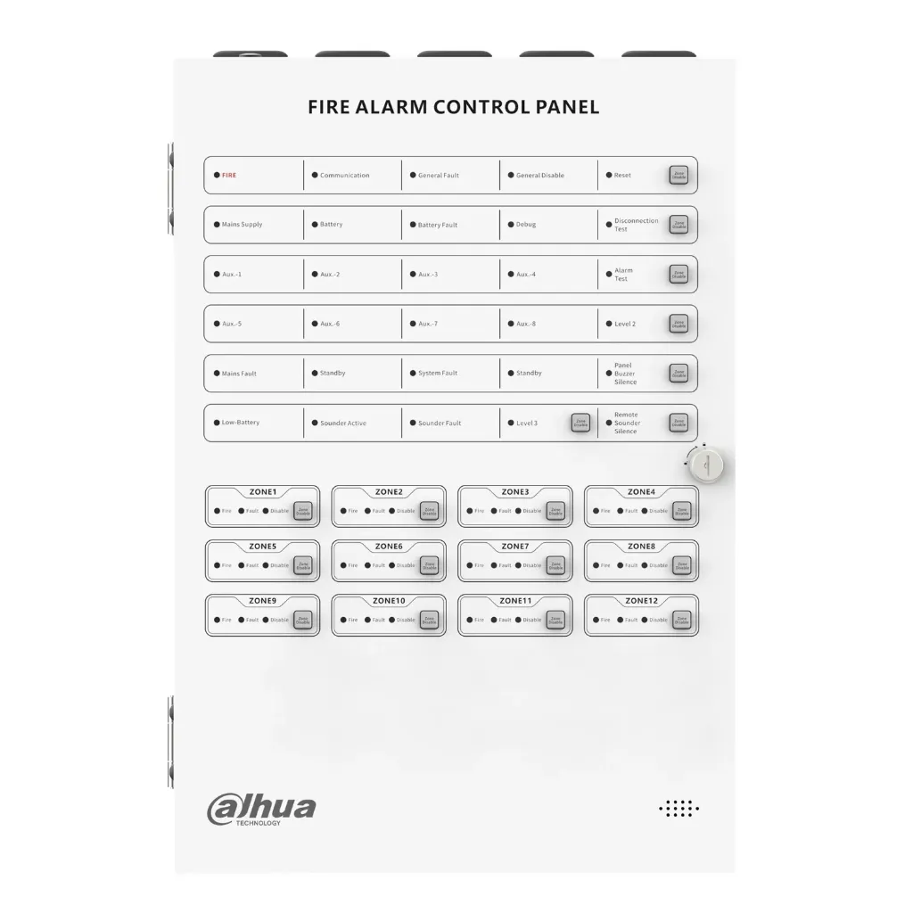 [040228] [DHI-HY-CFP2012] Dahua - Panel de Control de Alarma Contra Incendios Convencional de 12 Zonas Interfaz Ethernet Interfaz RS-485 Alimentación principal de 90 VCA a 270 VCA [Convencional]