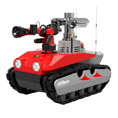 [DHI-HY-RXR-MC80BD-F460] Dahua - Robot contra Incendios y de Exploración a Prueba de Explosiones Cañón de Agua de 80 L/s Alcance de Chorro de 85 m Cámara Térmica Híbrida con Zoom Óptico 30x Detección de Gases Tóxicos y Combustibles Grado...