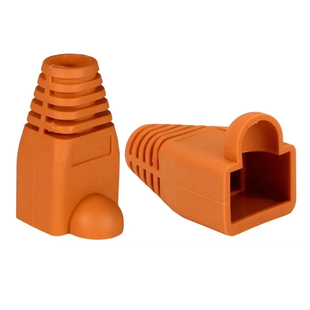 [022036] [DH-PFM976C-6-orange-V2] Dahua - Capuchón Protector para Conector RJ45 Categoría 6 Color Naranja Material PVC Ambiental Diseñado para Alivio de Tensión y Protección contra Polvo y Humedad Paquete de 100 Piezas