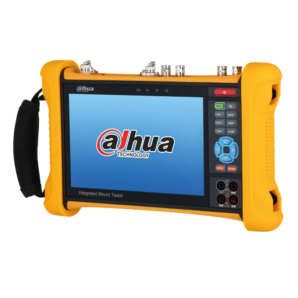 [022039] [DH-PFM906-E-V2] Dahua - Probador Integrado de Montaje con Pantalla Táctil IPS de 7 Pulgadas Resolución 1920x1200 Soporte para IPC HDCVI AHD HDTVI CVBS y SDI Entrada y Salida HDMI Puertos Ethernet RJ45 10/100/1000 Mbps Interfaz RS-485 Salida...