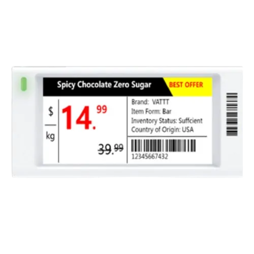 [030082] [DHI-ESL-E4026A-N] Dahua - Etiqueta ESL [Serie A] 2.6" 4 Colores B/W/R/Y NFC Carcaza Blanca [ESL]