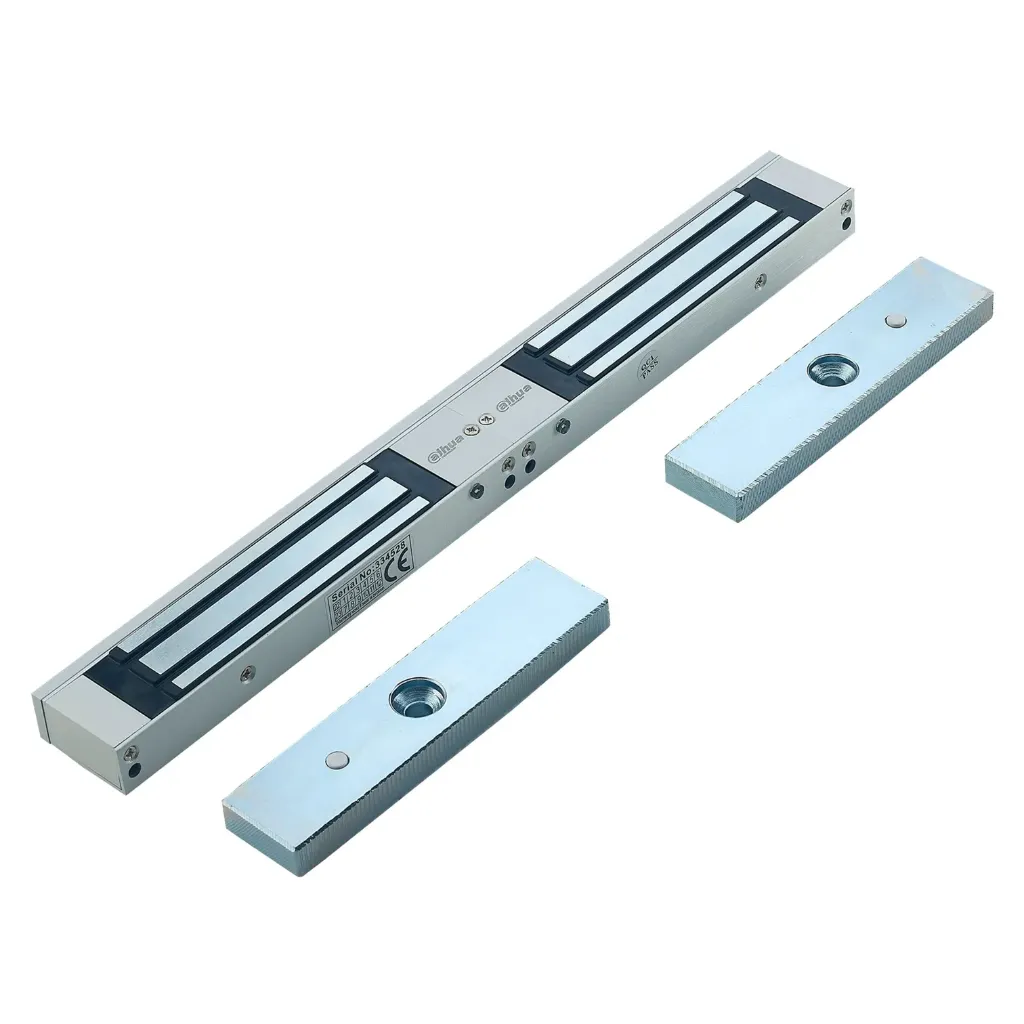 [030151] [DHI-ASF180B-V1] Dahua - Cerradura Electromagnética Doble 180 kg de Fuerza de Retención (2 Piezas), Aleación de Aluminio, Fallo Abierto sin Energía, Indicador LED, para Puertas de Doble Hoja