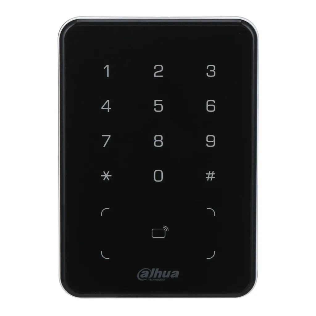 [DHI-ASR2101A-D] Dahua - Lector de Tarjeta Dual Frecuencia IC/ID con Teclado IP66, Mifare 13.56 MHz + EM 125 kHz + Contraseña, RS-485/Wiegand 34, Teclado Táctil Retroiluminado Azul