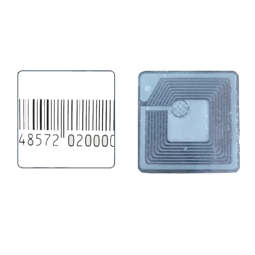 [DHI-ISC-ETR1-2626] Dahua - Etiqueta RF Cuadrada 26x26mm con Código de Barras para Sistema Antihurto EAS 8.2 MHz Lámina Cobre [20.000 Uds/Caja]