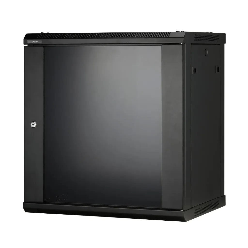 [030328] [DH-PFC200D-12U4D-A] Dahua - Gabinete Rack 19" 12U Profundidad 450mm Carga Máx. 40 kg Montaje en Pared o en Plano Variante de Configuración a (Tipo de Puerta/Color/Accesorios Incluidos)