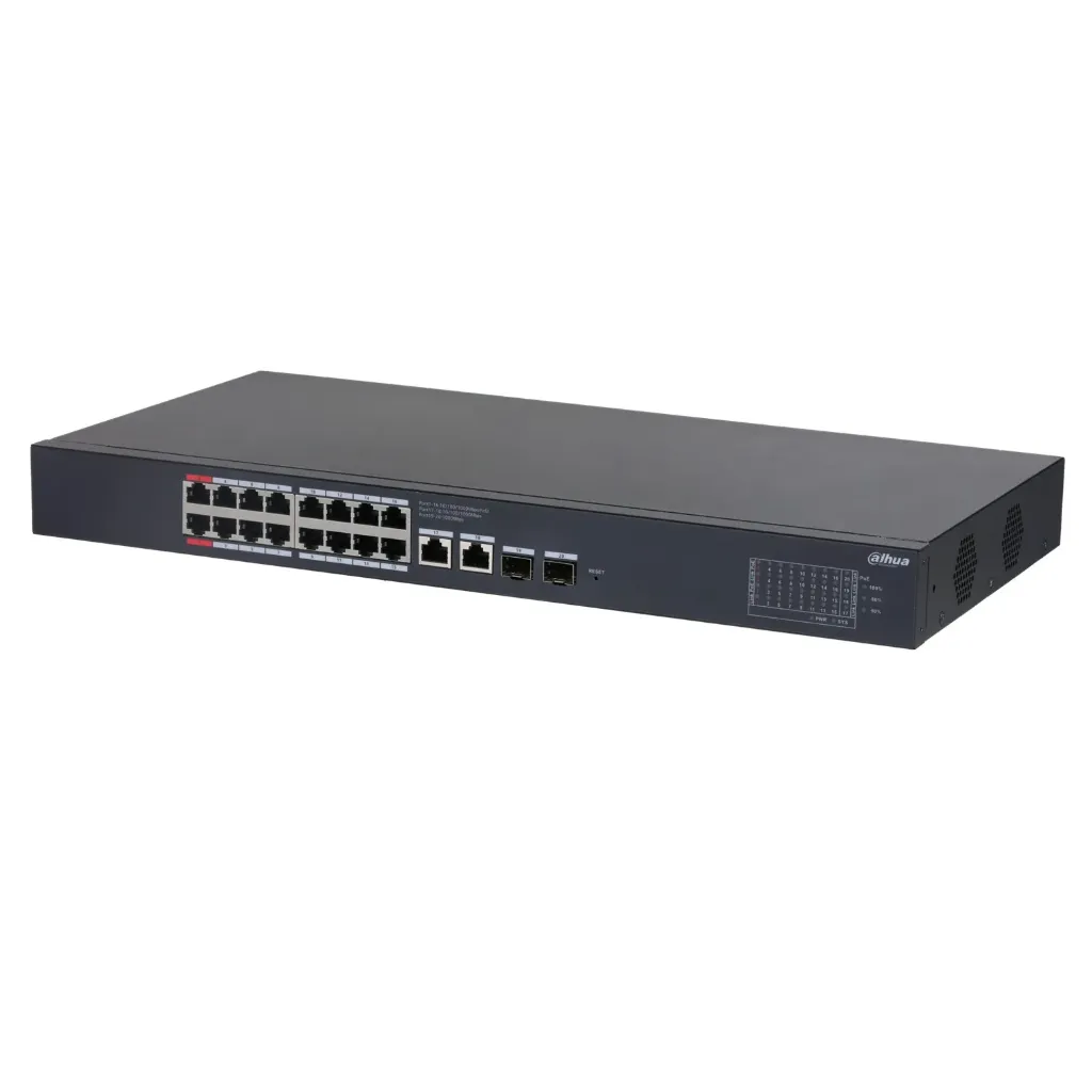 [030378] [DH-CS4220-16GT-240-V2] Dahua - Switch de Escritorio Gestionado Nube L2 20 Puertos 16 PoE Gigabit Presupuesto 240 W Hi-PoE DoLynk 802.3af/At/Bt
