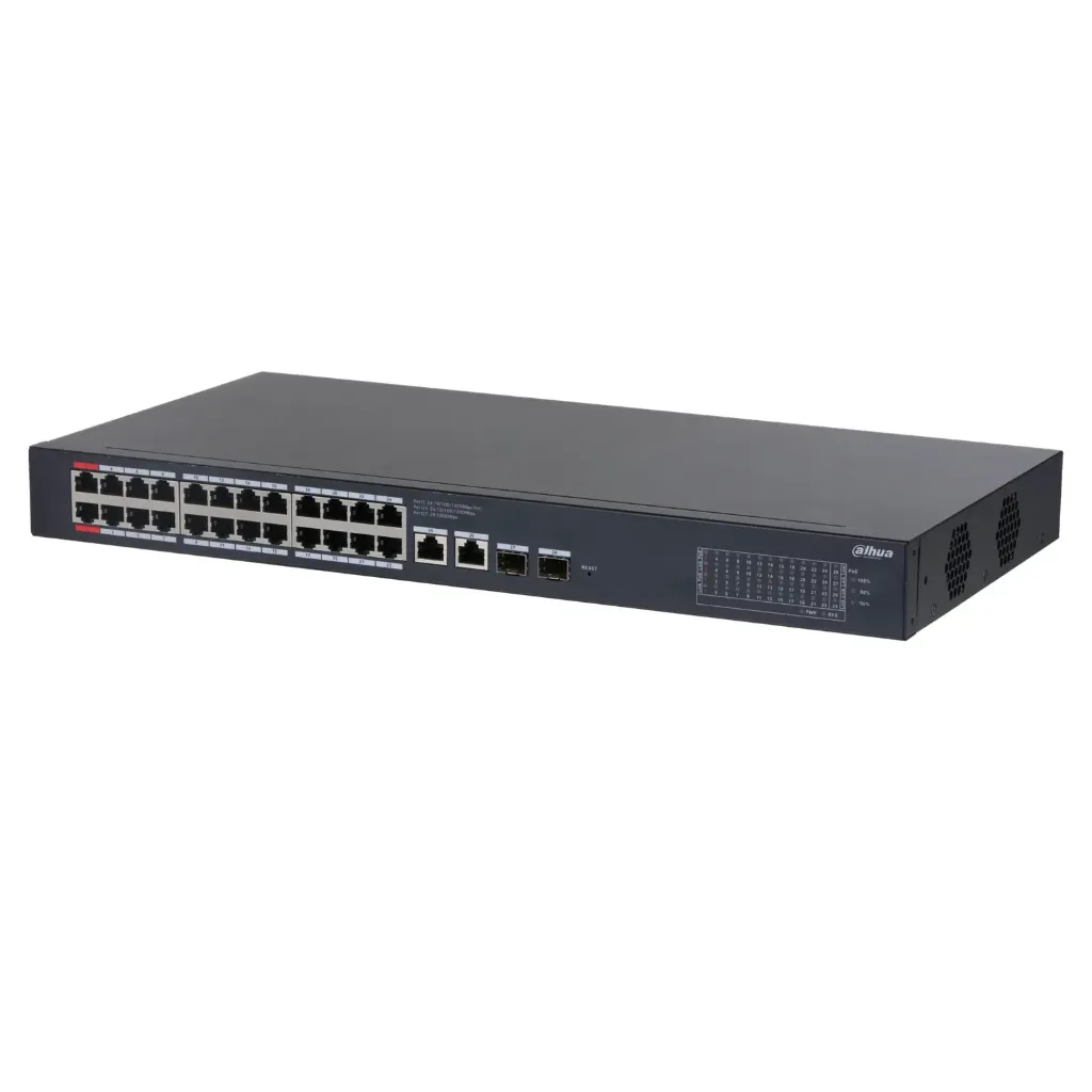 [030380] [DH-CS4228-24GT-375] Dahua - Switch de Escritorio Gestionado Nube L2 28 Puertos 24 PoE Gigabit Presupuesto 375 W Hi-PoE DoLynk 802.3af/At/Bt
