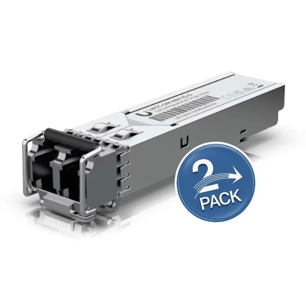 [020831] [UACC-OM-MM-1G-D-2] Ubiquiti - UFiber Módulo SFP Transceptor MiniGibic MultiModo 1.25Gbps Hasta 550 Metros Conectores LC [2 Unidades]