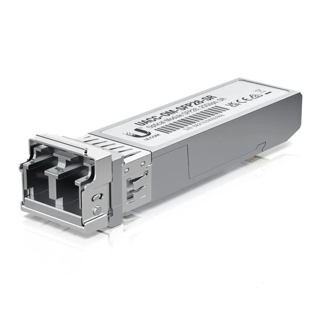[020833] [UACC-OM-SFP28-SR] Ubiquiti - Transceptor de Fibra Optica Multimodo SFP28 hasta 25Gbps con 2 conectores LC Hasta 100 Metros [1 Unidad]