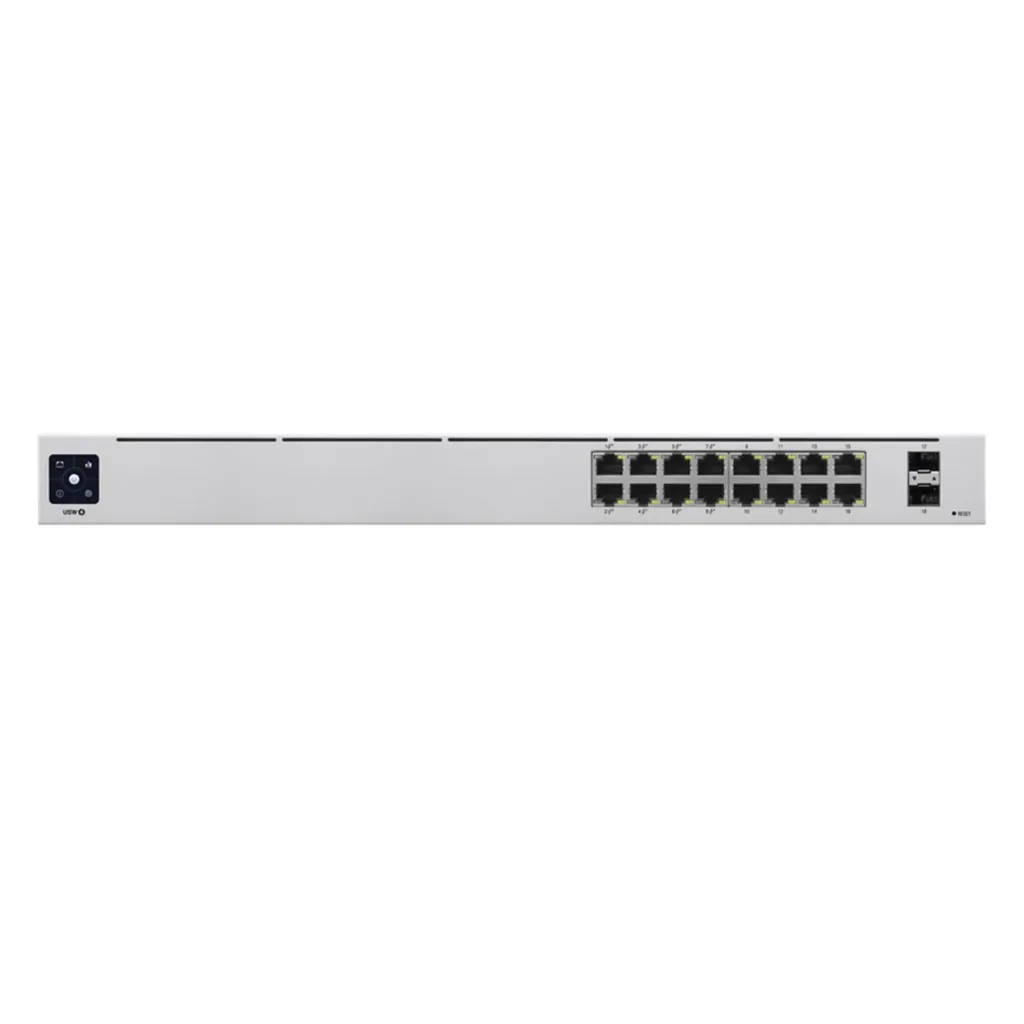 [USW-16-PoE] Ubiquiti - UniFi Switch Gen2 Capa 2 de 16 Puertos [8 Puertos PoE 802.3af/at + 8 Puertos Gigabit] + 2 Puertos 1G SFP 42W