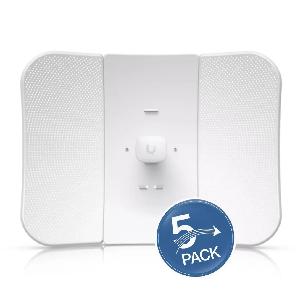 [021031] [LBE-5AC-LR-5] Ubiquiti - LiteBeam 2x2 MIMO airMAX AC Long Range CPE 450 Mbps 5 GHz 26dBi [5 Unidades]