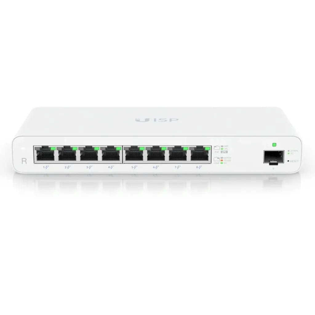 [021046] [UISP-R] Ubiquiti - UISP Router Gigabit PoE Pasivo con 8 Puertos para Implementaciones MicroPoP y Redes Seguras