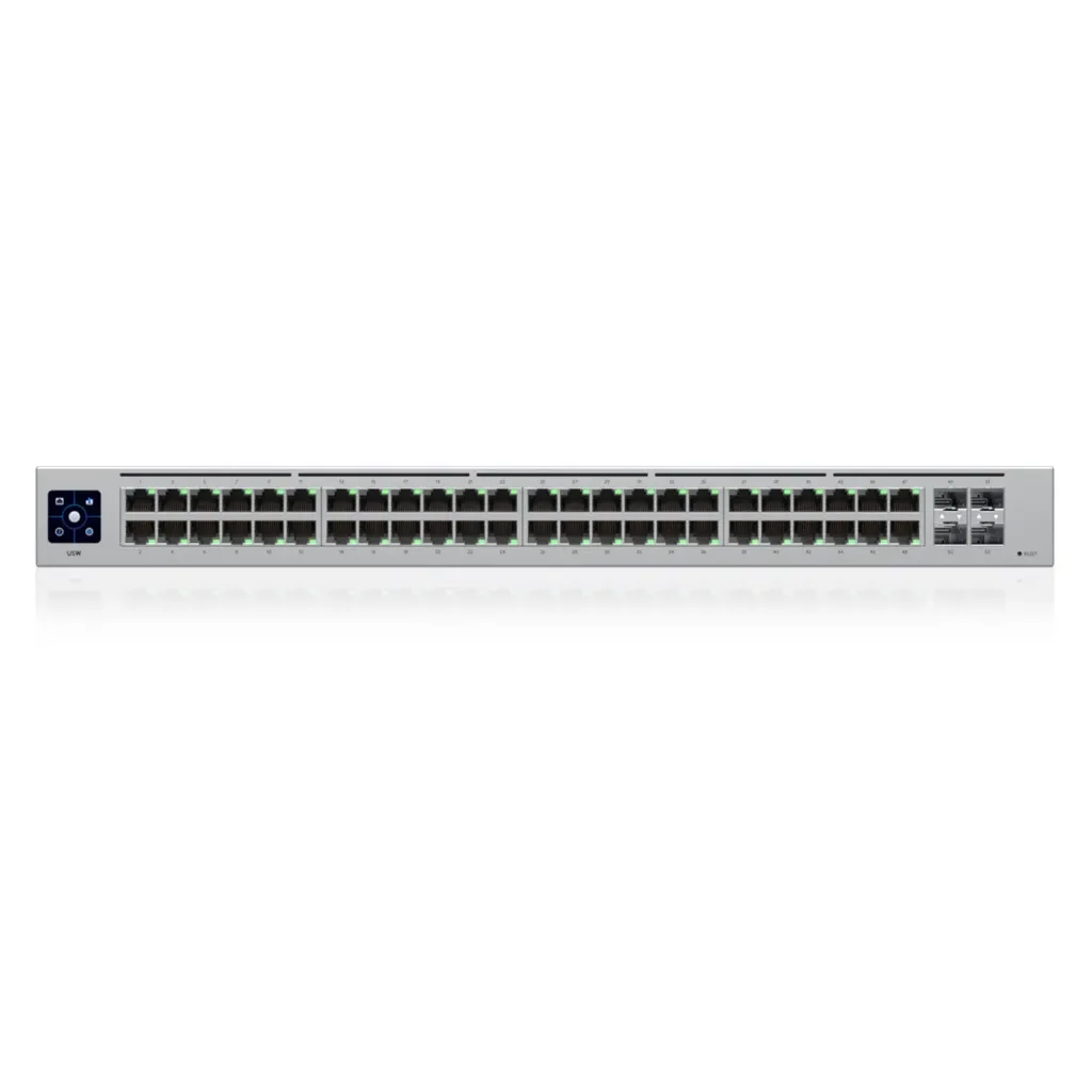 [021049] [USW-48] Ubiquiti - Switch UniFi Capa 2 de 48 Puertos (32 Puertos 802.3af/at + 16 Puertos Gigabit) + 4 Puertos 1G SFP 195W Pantalla Informativa