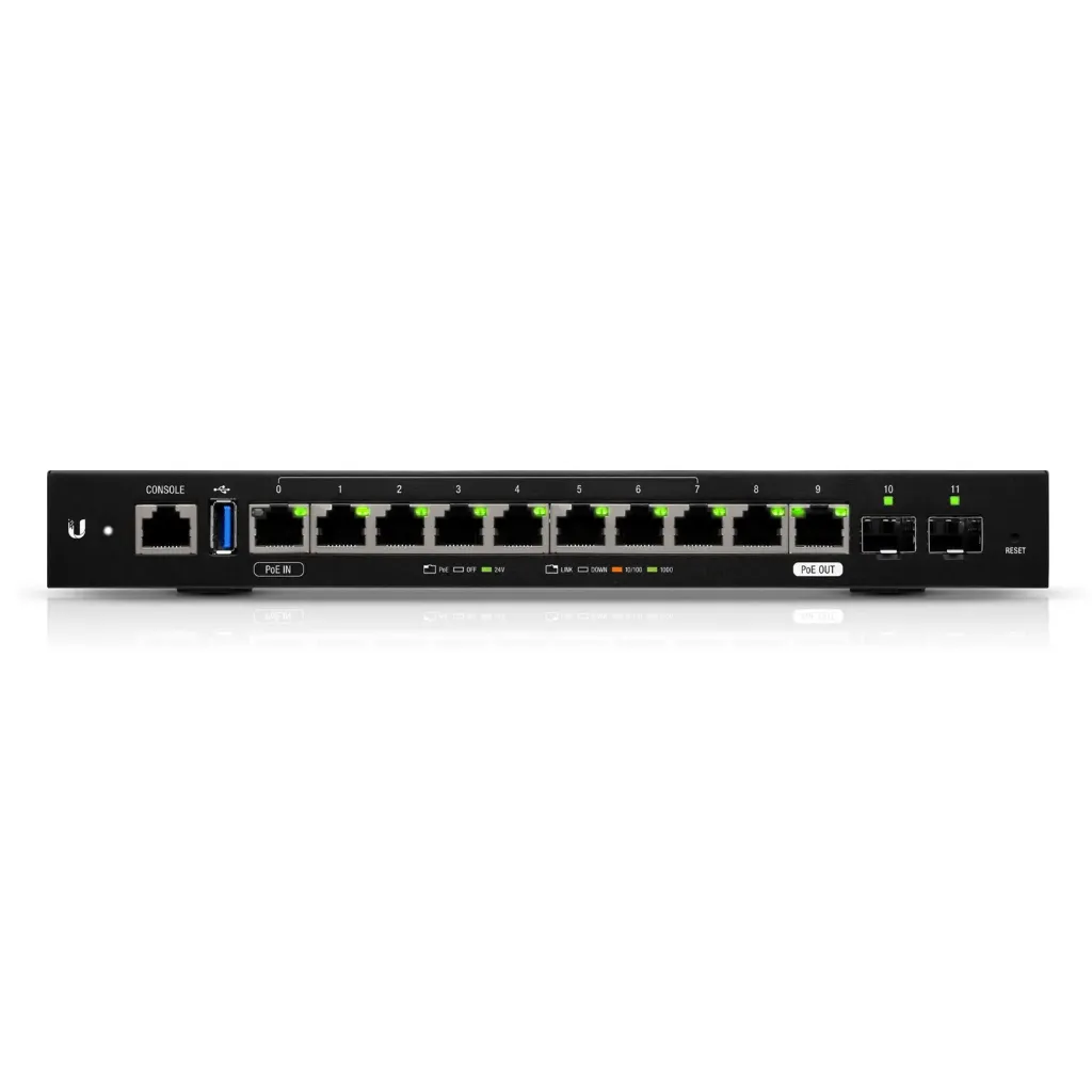 [021164] [ER-12] Ubiquiti - EdgeRouter 12 con 10 Puertos 10/100/1000 Mbps + 2 Puertos SFP con Funciones Avanzadas de Ruteo