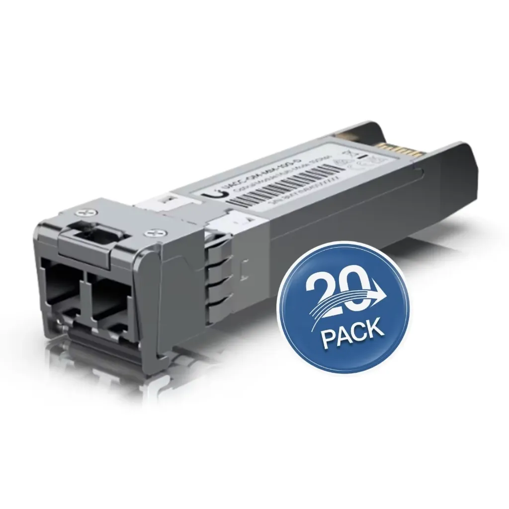 [UACC-OM-MM-10G-D-20] Ubiquiti - UFiber Módulo SFP+ 10G Transceptor MiniGibic MultiModo 10Gbps Hasta 300 Metros Conectores LC [20 Unidades]