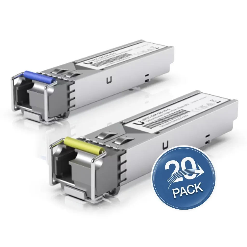 [021321] [UACC-OM-SM-1G-S-20] Ubiquiti - UFiber Módulo SFP Transceptor MiniGibic MonoModo 1.25 Gbps Distancia 3k Conector LC [20 Unidades]