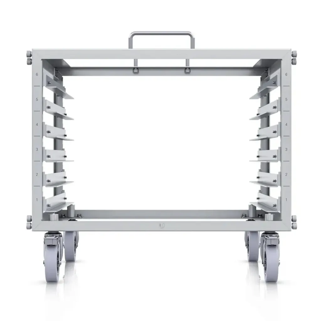 [U-Rack-6U-TL] Ubiquiti - Mini Rack sin herramientas de 6U con un panel de conexión en blanco de 24 Puertos y paño de microfibra