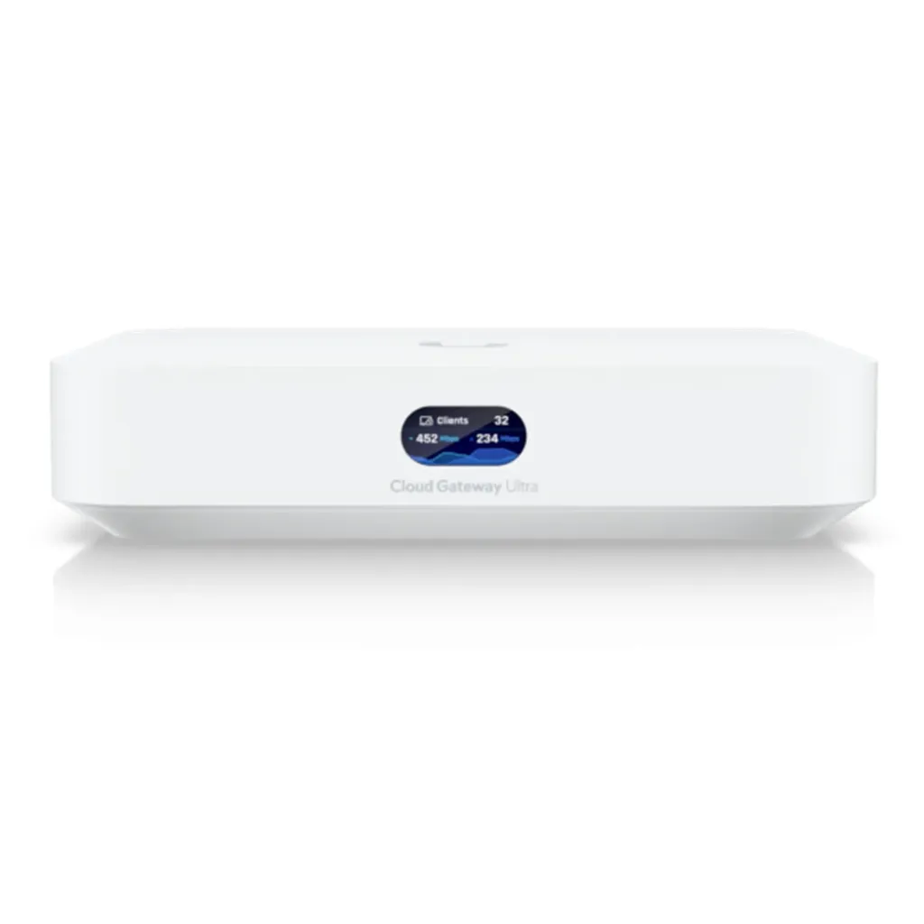 [021344] [UCG-Ultra] Ubiquiti - UniFi Cloud Gateway Router MultiWAN para Balanceo Failover Integra UniFi Network para Administrar hasta 30 Dispositivos UniFi (1) puerto WAN 1/2.5 GbE y (4) puertos LAN GbE