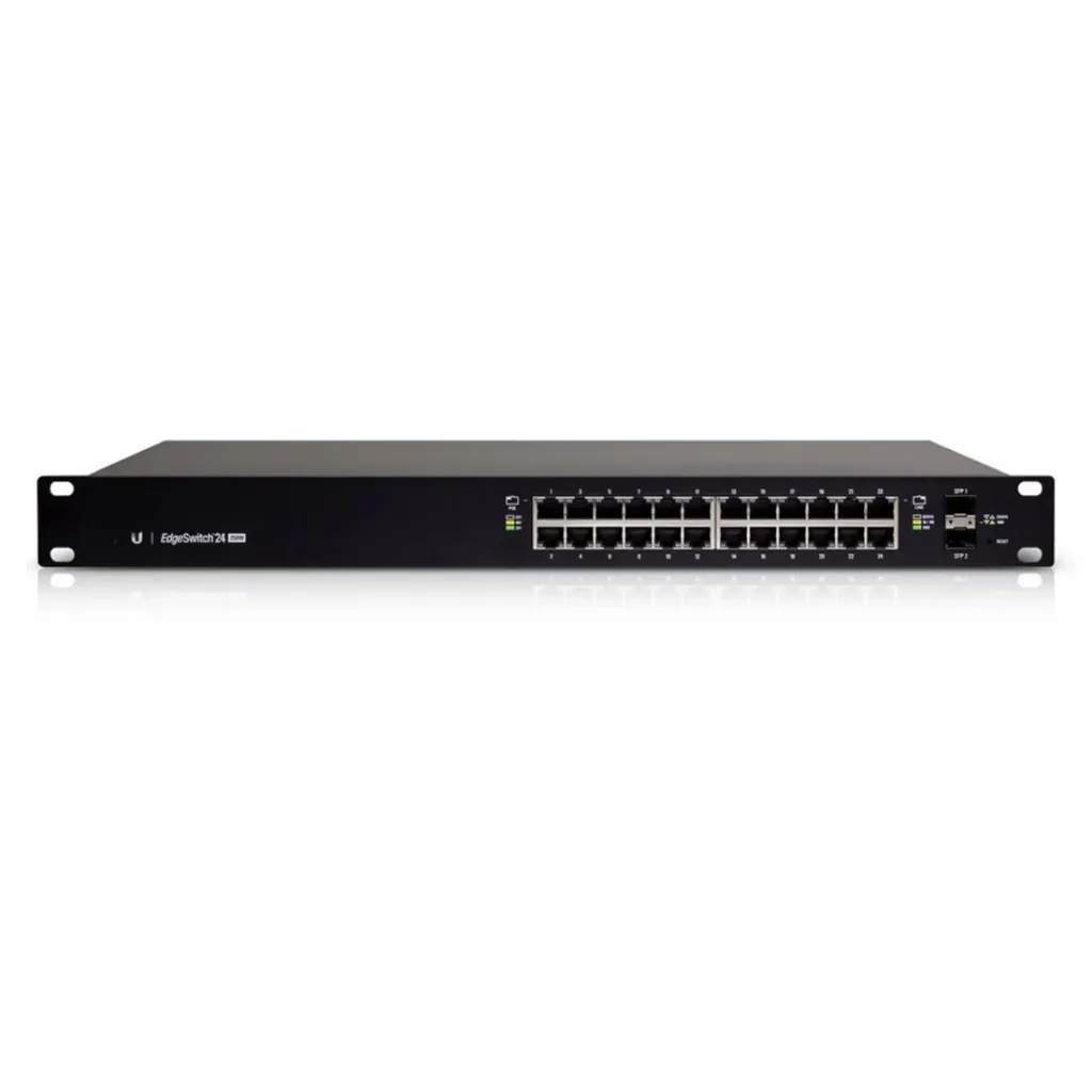 [021392] [ES-24-250W] Ubiquiti - Switch EdgeMAX Administrable de 24 Puertos Gigabit con PoE+/PoE Pasivo 24V + 2 Puertos SFP 250 W