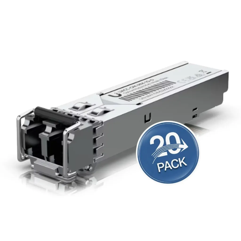 [021398] [UACC-OM-MM-1G-D-20] Ubiquiti - UFiber Módulo SFP Transceptor MiniGibic MultiModo 1.25 Gbps Distancia 550m Conectores LC [20 Unidades]