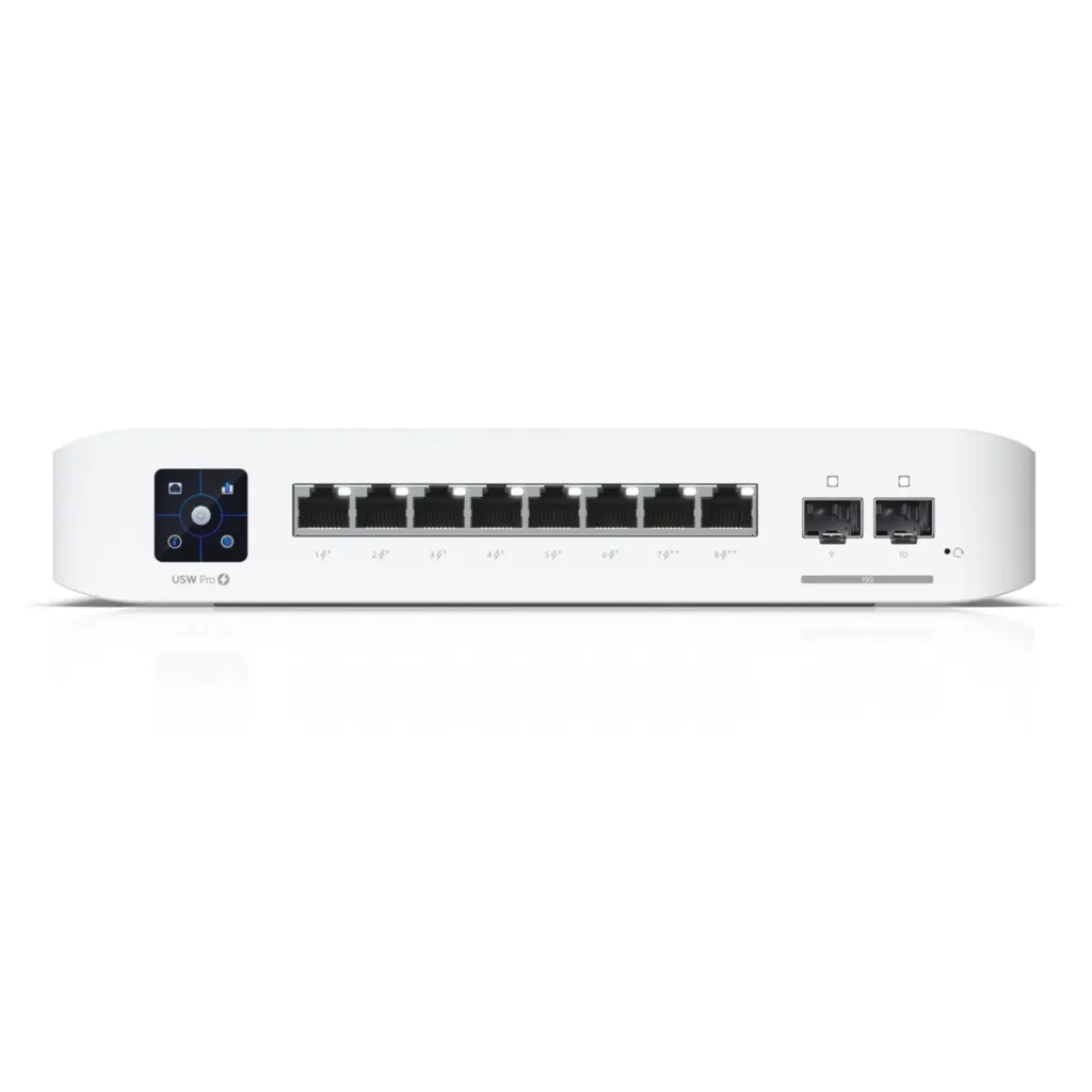 [USW-Pro-8-PoE] Ubiquiti - UniFi Switch Capa 3 de 8 Puertos con Salida PoE+ y PoE++ [6 Puertos GbE PoE+ + 2 Puertos GbE PoE++ + 2 Puertos 10G SFP+] 120W