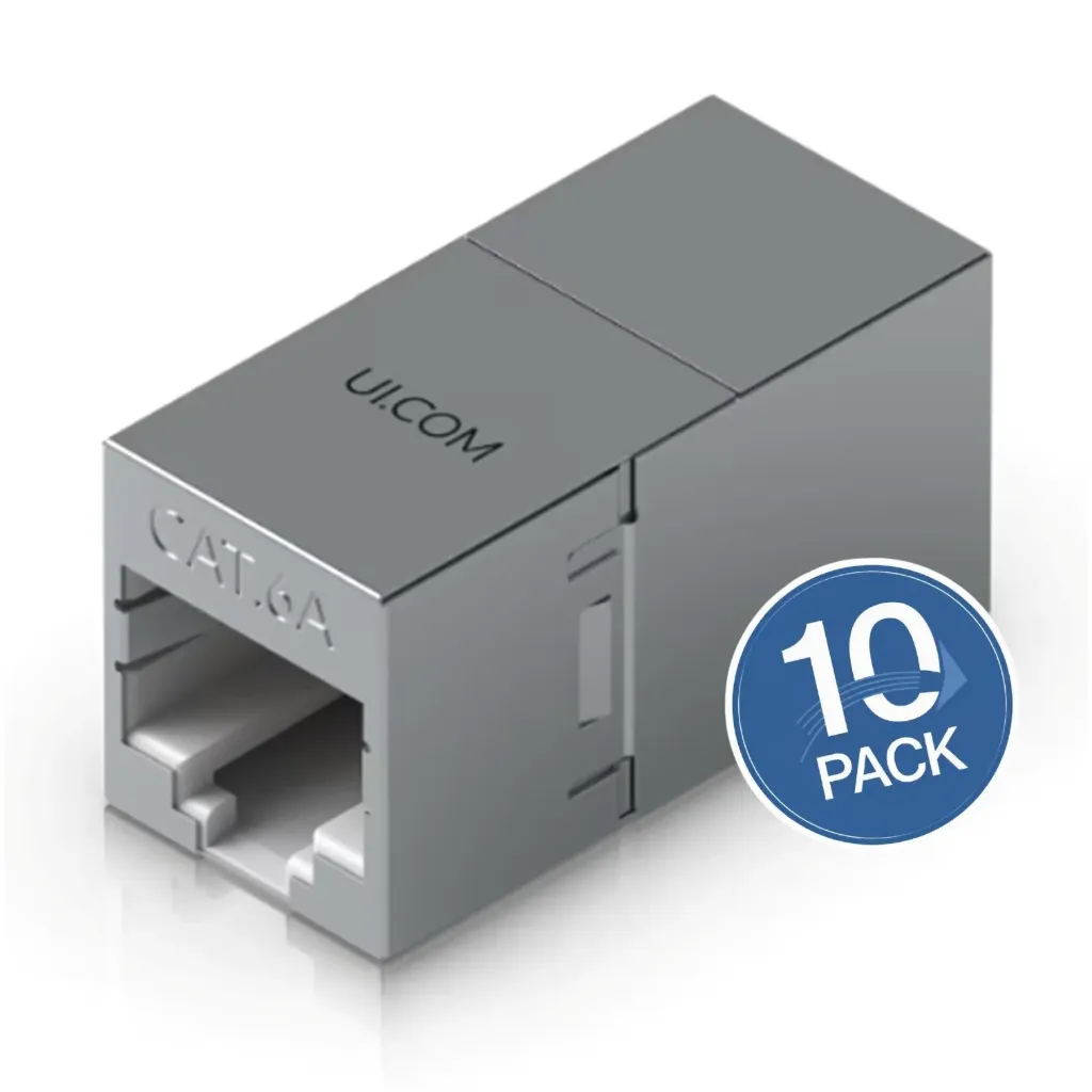 [021756] [UACC-RJ45-COUPLER-C6A] Ubiquiti - Conector Keystone Jack Coupler RJ45 Cat6A Interior [10 Unidades]