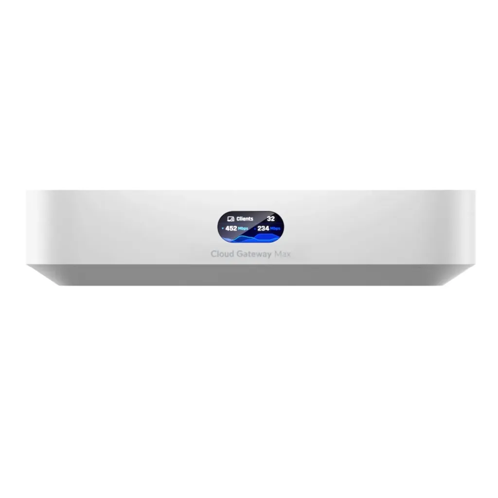 [021776] [UCG-Max] Ubiquiti - UniFi Cloud Gateway Router MultiWAN para Balanceo Failover Integra UniFi Network para Administrar hasta 30 Dispositivos UniFi (1) puerto WAN 2.5 GbE y (4) puertos LAN GbE