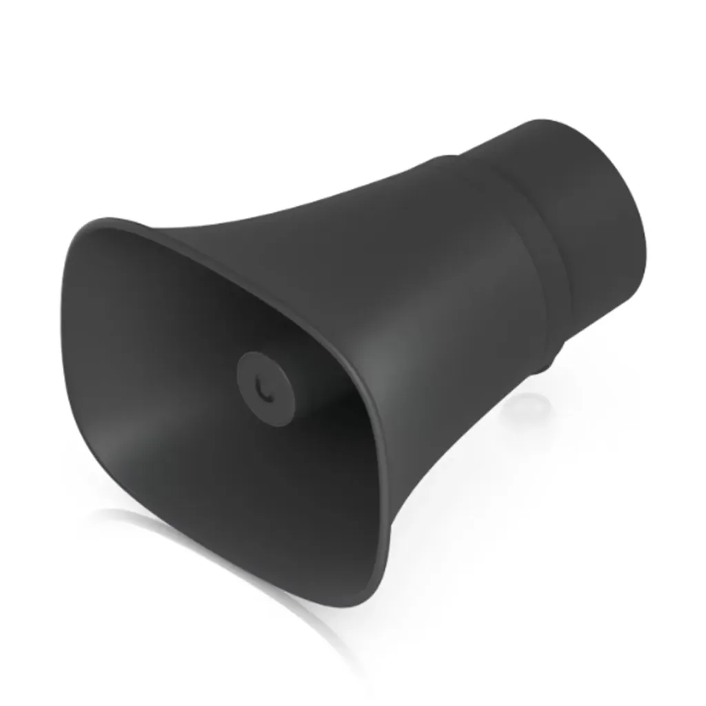 [061607] [UP-AI-Horn-Speaker-B] Ubiquiti - Corneta UniFi Protect AI Horn Altavoz IP 120 dB PoE+ Alerta AI Avanzada Montaje Pared Esquina y Poste IP66 [Negro]