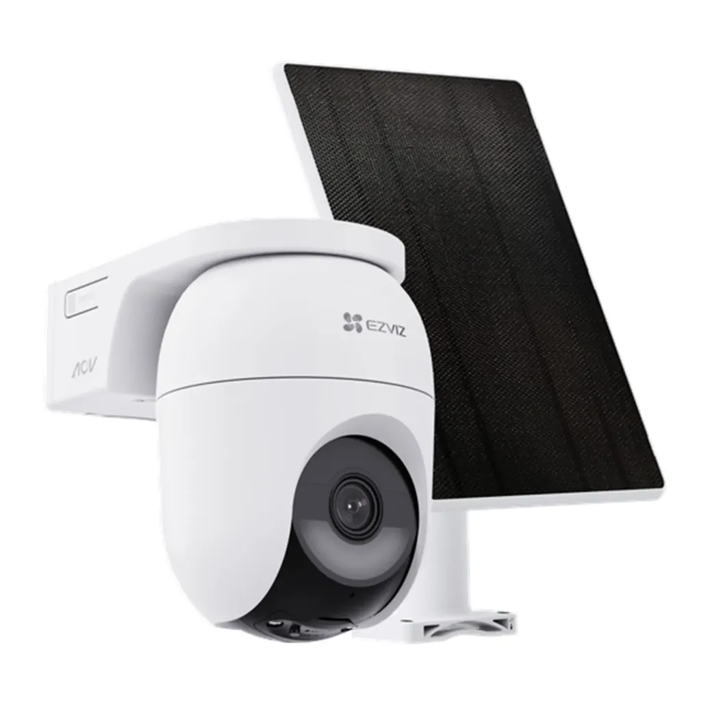 [011050] [CS-CB8c/SP-R100] Ezviz - Kit Cámara Domo IP PT Inalambrica con Bateria HD 2K [4MP] WiFi Rotatoria Lente 4mm con Panel SolarExterior/Interior