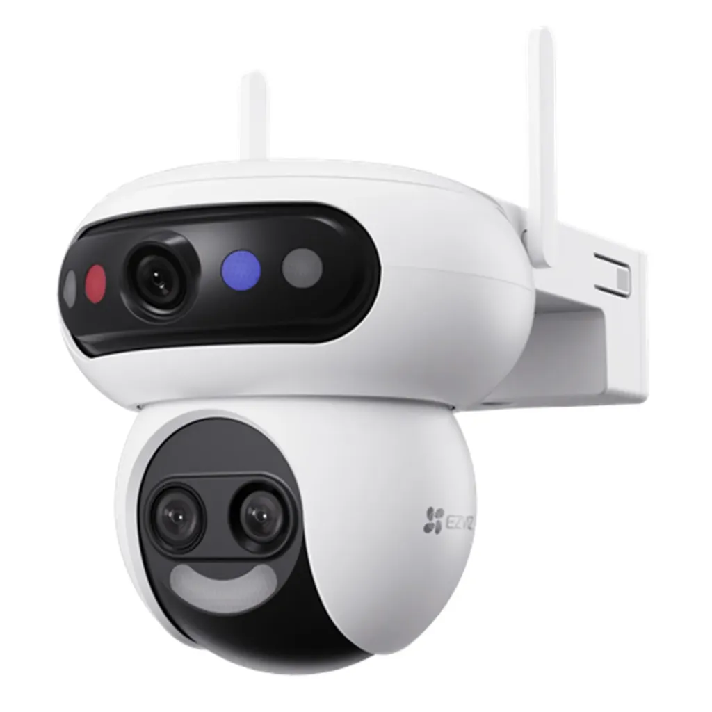 [CS-H90f-R105-8GT5W] Ezviz - Cámara IP PT H90f Triple 3K Wi-Fi 6 Doble Banda Lentes 2.8mm/6mm/12mm Zoom Híbrido 12x Reconocimiento Facial Local Audio Bidireccional Exterior