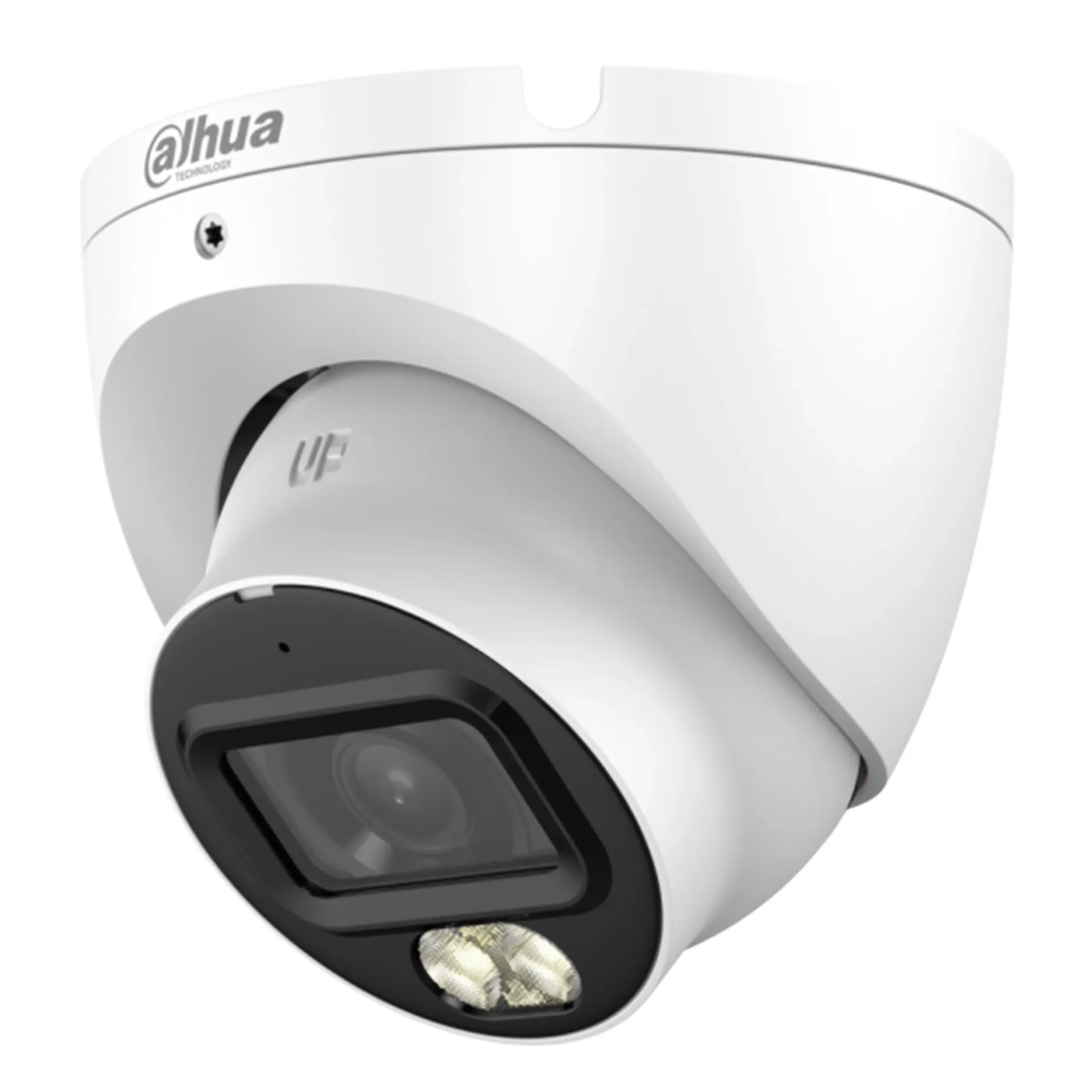 [DH-HAC-HDW1500TLMN-IL-A-0280B-S3-DIP] Dahua - Cámara Domo Turret HDCVI 5MP 16:9 Lente 2.8mm F1.6 Starlight, Smart Dual Light, IR 30m / Luz Cálida 30m, Micrófono Integrado, 3D NR, IP67 [Serie Lite]