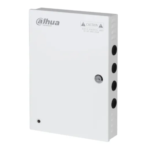[DH-PFM343-19CH] Dahua - Fuente de Poder Centralizada de 12V 20A con Distribuidor para 19 Camaras Indicadores Led por Canal Voltaje de Entrada de AC90V-264V Fusibles Intercambiables Gabinete Metalico con Cerradura Protección Contra Descargas