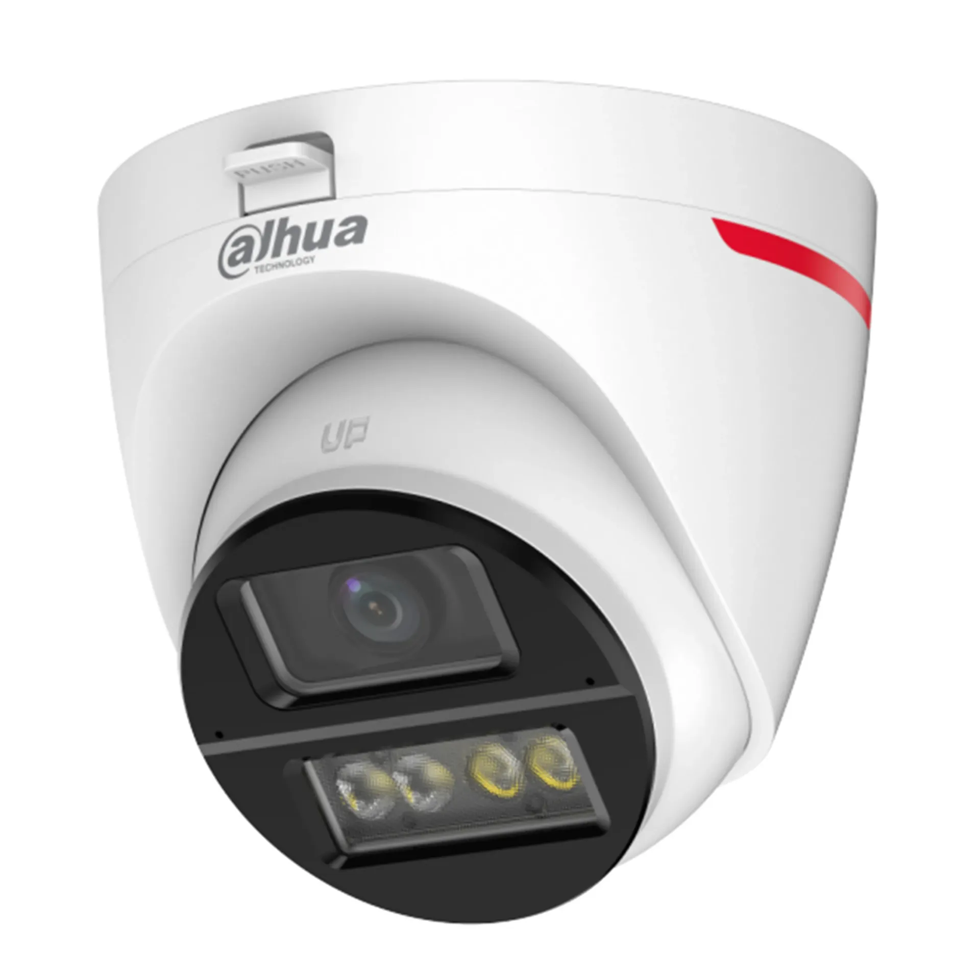 Cámara Domo Turret HDCVI 1080P [2MP] Lente 2.8mm WizColor Luz Cálida 50m Doble Micrófono [Serie Lite]