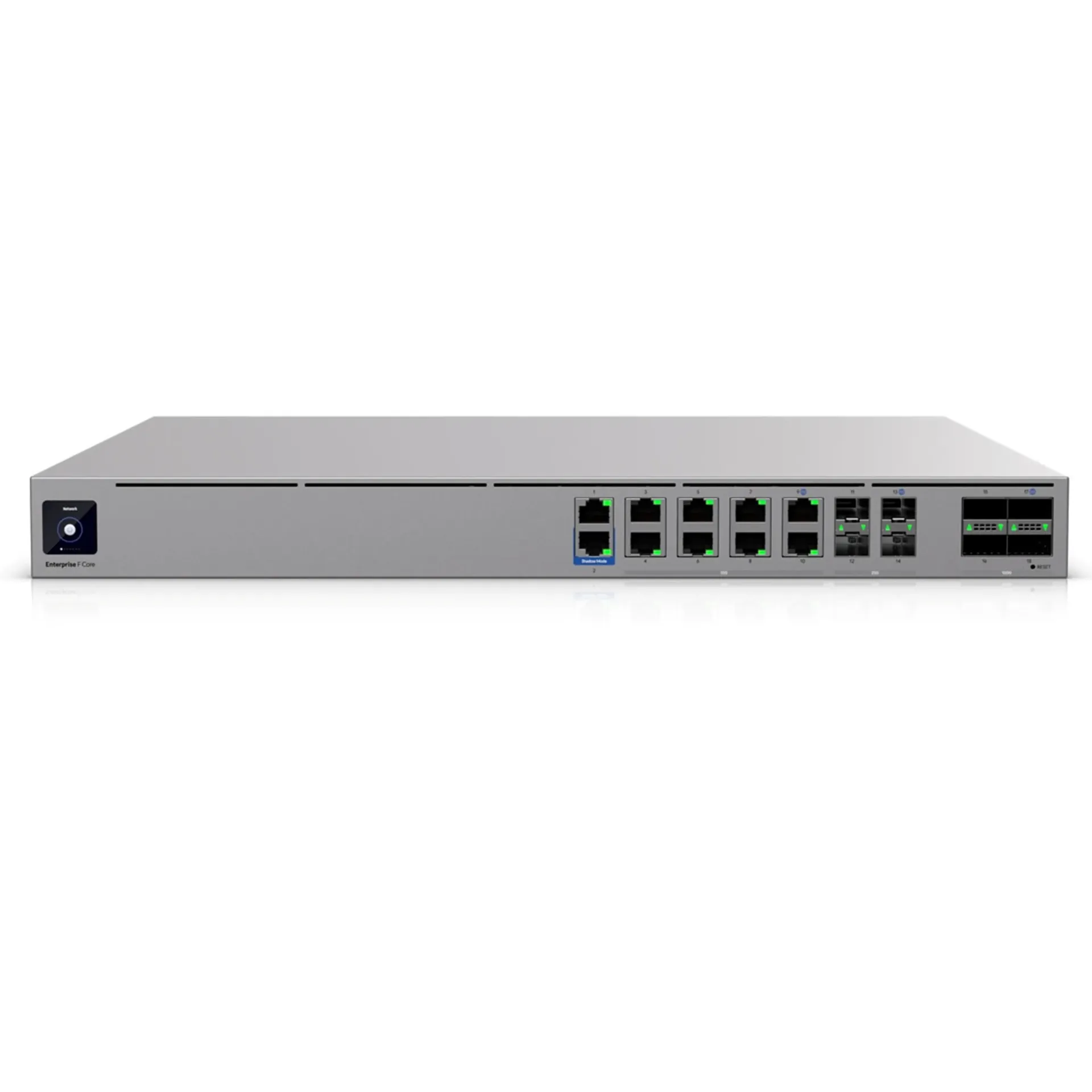 UniFi Enterprise Firewall Core, Gateway con IDS/IPS de 79 Gbps, 4 QSFP28 de 100G + 4 SFP28 de 25G + 8 RJ45 de 10 GbE, Alta Disponibilidad y Doble Fuente Hot-Swap